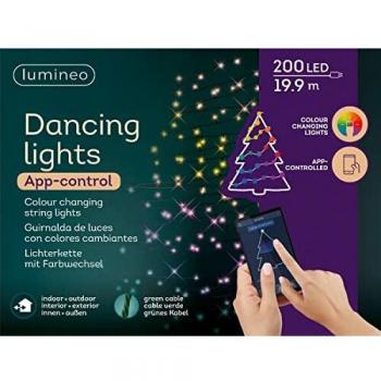 Guirnalda LED danzante con control de aplicación multicolor 24,9m 200 LEDs