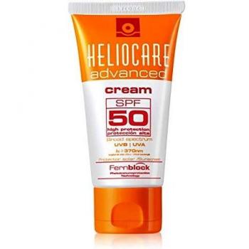 Heliocare Advanced Cream Spf 50, Crema Solar Facial, Nutre e Hidrata, Sin Residuo Blanco, Sin Efecto Máscara, Pieles Normales o Secas, no Comedogénica, Beige, 50 Mililitros