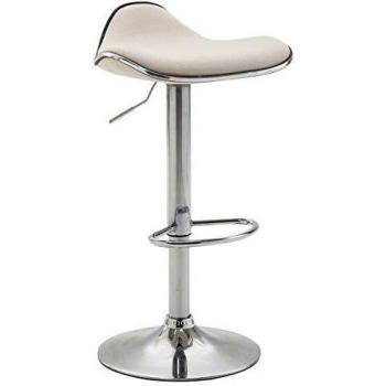 Taburete de Bar Shanghai con Tapizado en Tela, Altura Ajustable y Asiento Giratorio