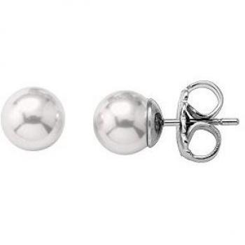 Majorica - Pendientes, perlas blancas redondas de 10 mm