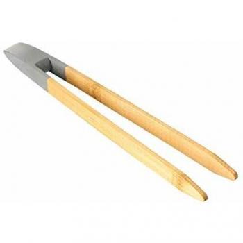 Pinza para Tostadas de Bambú 24cm Natural y Gris - Pince a Toast