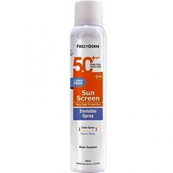 Frezyderm Protector solar corporal invisible en spray resistente al agua SPF 50+, 150ml