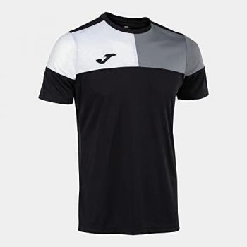 Camiseta de manga corta para hombre Joma Crew V en negro, gris y blanco