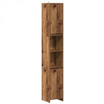 Armario de baño de madera de ingeniería envejecida 30x30x183,5 cm