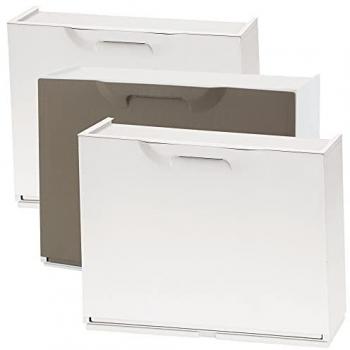 Pack de 3 zapateros multicolor de polipropileno WELLHOME - Blanco y marrón - 40,1x51x17,3 cm