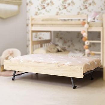 Cama de Arrastre Elevable de Madera Blanco Lavado 90x190cm