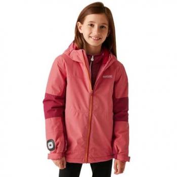 Regatta Girls Waterproof Breathable Pink Colour Block Beamz IV Jacket, Size: 14 Years