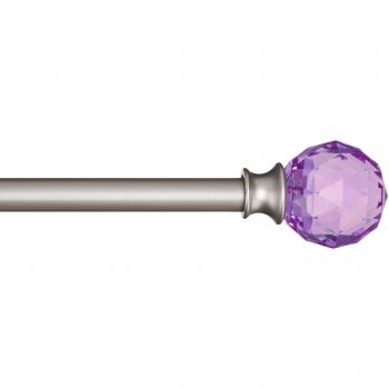AmazonBasics - Barra de cortinas decorativa de 1,6 cm con remates de bola facetada, 71 cm, Morado
