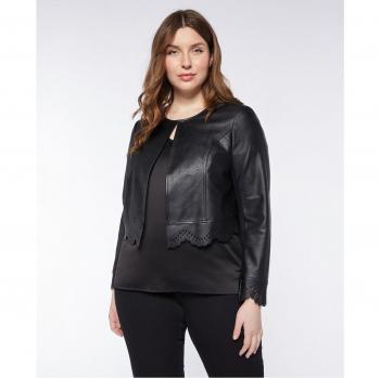 Chaqueta corta de mujer con bajo efecto encaje