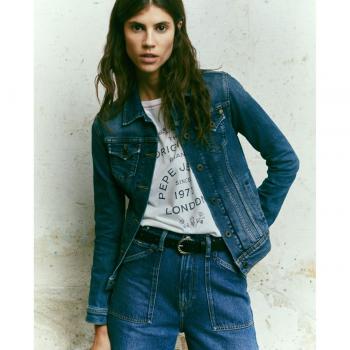 Pepe Jeans Women's Thrift Denim Jacket - Regular Fit, Blue, Sustainable