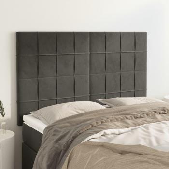 Cabeceros de terciopelo gris oscuro - 4 unidades - 72x5x78/88 cm - vidaXL