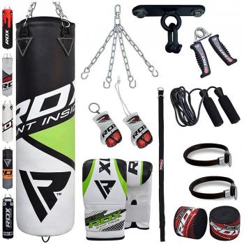 RDX Saco de Boxeo Relleno MMA Muay Thai Kick Boxing Artes Marciales Con Soporte Techo Guantes Cadena 13 PC 4FT 5FT Punching Bag