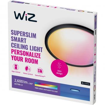 Plafón LED WiZ SuperSlim RGBW Ø42cm 2450lm Negro