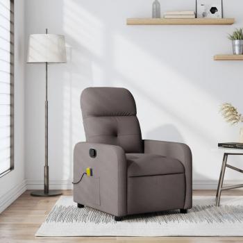 Silla de masaje reclinable de tela gris taupé Vidaxl