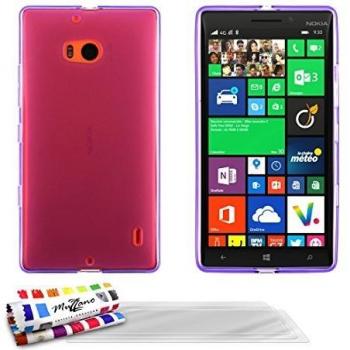 Carcasa Flexible Ultra-Slim NOKIA LUMIA 930 [Le Glossy Hybrid] [Violeta] de MUZZANO + 3 Pelliculas de Pantalla UltraClear + ESTILETE y PAÑO MUZZANO REGALADOS - La Protección Antigolpes ULTIMA, ELEGANTE Y DURADERA para su NOKIA LUMIA 930