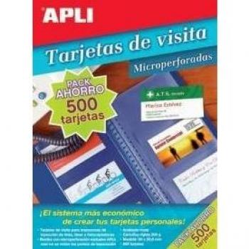 APLI Tarjetas de Visita Microperforadas 90 x 50.8mm, 200gr Mate, Pack de 50 Hojas