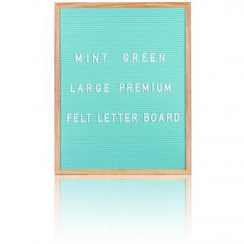 Gadgy ® Fieltro Letter Board Verde Claro Grande | Retro Tablero de Letras Madera de Roble 40x50 cm. | Pizarra con 350 Letras y Numeros Blancos