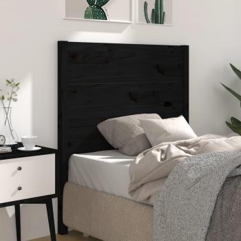 Cabecero para cama negra 81x4x100 cm madera maciza de pino