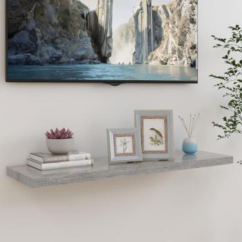 vidaXL Floating Wall Shelf - Concrete Grey, 90x23.5x3.8 cm, MDF
