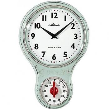 Reloj de Pared Nostálgico Atlanta 6124/6 Color Verde Claro