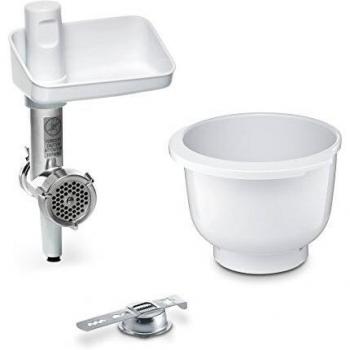 Set de Accesorios para Robot de Cocina Bosch MUZ5BS1 con Aditamento para Spritzgebäck y Bol Blancos