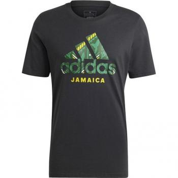 Camiseta de fútbol adidas Jamaica Seasonal Graphic hombre negro, manga corta, diseño gráfico