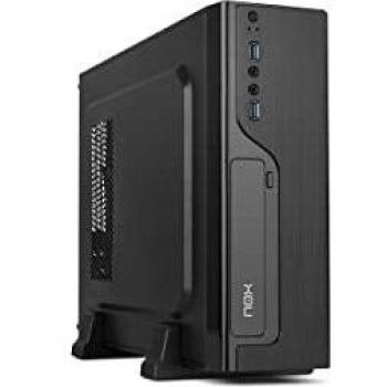 NOX LITE070 -NXLITE070- Minitorre con Fuente alimentación 500W, USB 3.0, ventilador 80mm, Micro ATX;ITX, panel frontal efecto cepillado, negro