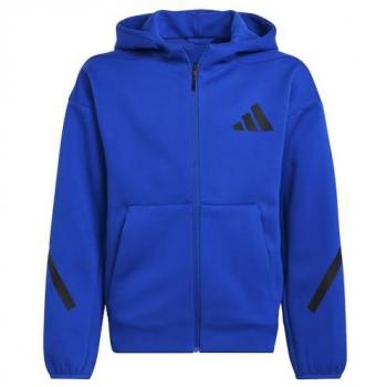 Sudadera con Capucha y Cremallera Adidas Z.N.E. para Niños, Color Azul Real/Negro, Talla 9-10 Años