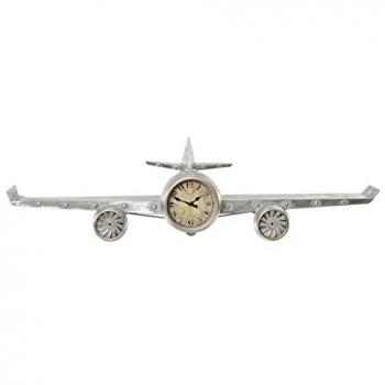 Reloj de Pared DKD Home Decor Avión Metal Madera MDF 101 x 22 x 26 cm