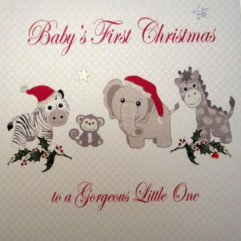 Código XX White Cotton Cards Baby's First to Christmas 26 A Gorgeous Little One hecha A mano de juguete