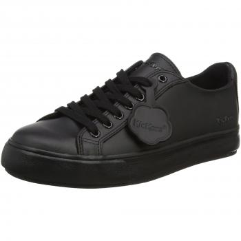 Kickers Tovni Lacer Leather Trainers - Unisex, Black, Size 3 UK