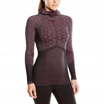 Odlo de Manga Corta para Mujer de Manga Larga con máscara Facial Black Comb Evolut, otoño/Invierno, Mujer, Color Magenta Purple Melange - Black, tamaño Extra-Large