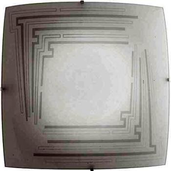 Plafón de techo Concept Verre blanco 3 luces cristal estampado 40x40cm