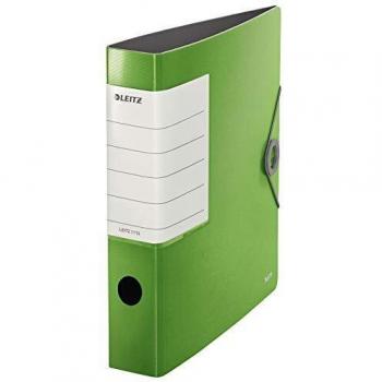 Leitz, Archivador de Palanca, Verde Claro, A4, Lomo recto de 6,5 cm ancho, Cierre con Goma elástica, Polyfoam Ligero, 180° Solid, 11130050