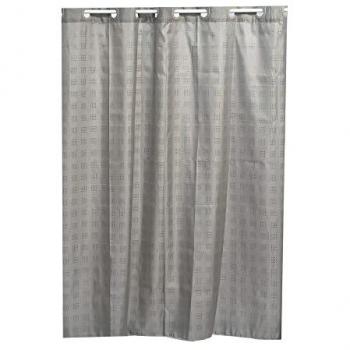 Taupe Hookless Polyester Shower Curtain with Integrated Rings 180 x 200 cm