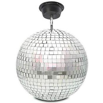 BeamZ Bola de espejos 30 CM con motor, Bola de discoteca, Efecto de luz DJ, Motor eléctrico 230V, Esfera de PVC, Bola de decoración de espejos, Iluminación fiesta, Esfera de club