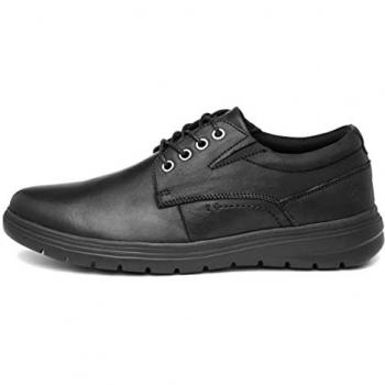 Hush Puppies Triton Black Leather Lace-Up Oxford Shoes for Men - Size UK 8