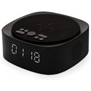 KSIX Despertador con Carga inalámbrica 10W Altavoz Bluetooth con Alarma y Radio FM