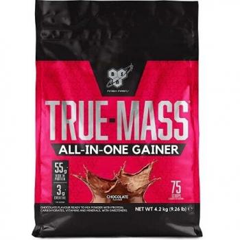 BSN True Mass All In One Gainer, Proteínas para Aumentar Masa Muscular con Creatina Monohidratada, Glutamina, Vitamina D y Zinc, Chocolate, 25 Porciones, 4.2 kg