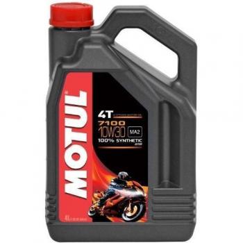 Aceite Lubricante Sintético para Motos 4T MOTUL 7100 10W30, Capacidad de 4 Litros