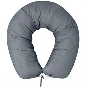 vidaXL Almohada de Embarazo Medida 40x170 cm Gris Microfibra en Forma de V