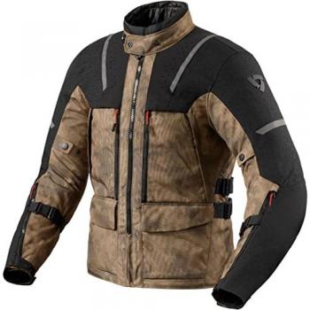 REV'IT! Chaqueta de Moto Offtrack 2 H2O Negro-Marrón - Chaqueta textil de motocicleta, impermeable, color negro y marrón, talla S