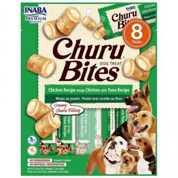 Inaba Churu Dog Bites Pollo con Atún - Snacks para Perros, 96g (8 Tubos de 20g)