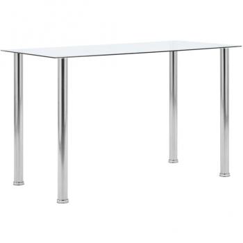 Mesa de comedor vidrio templado transparente 120x60x75 cm