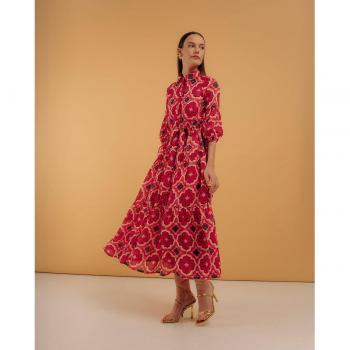 Niza - Vestido midi estilo camisero con paneles