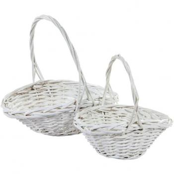 Creaciones meng - J.2 Cestas Mimbre Lac Blanco Ref-10885
