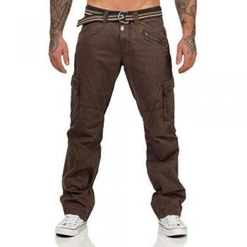 Timezone Pantalones cargo Loose Benitotz para hombre Marrón lavado. 40W x 32L