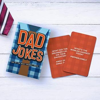 Gift Republic Dad Jokes Card Game - 100 dad jokes cards, blue color, humor-themed card game, suitable for all ages, perfect for parties and gatherings
