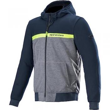 Chaqueta textil para motocicleta Alpinestars Chrome Street Azul-Gris con características de protección, diseño moderno, ajuste cómodo y ventilación adecuada