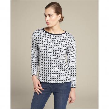 Jersey de mujer jacquard con dibujo geométrico